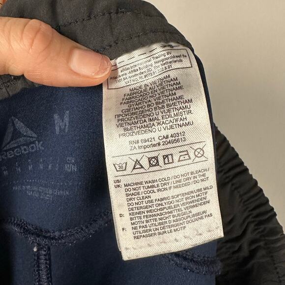 Reebok Navy Tie Waist Athletic Knit Jogger Sweatpants Women's Medium - Picture 7 of 7